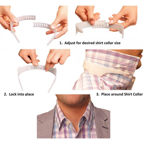 Slick Collar Adjustable Shirt Collar Support & Collar Stays, Unisex