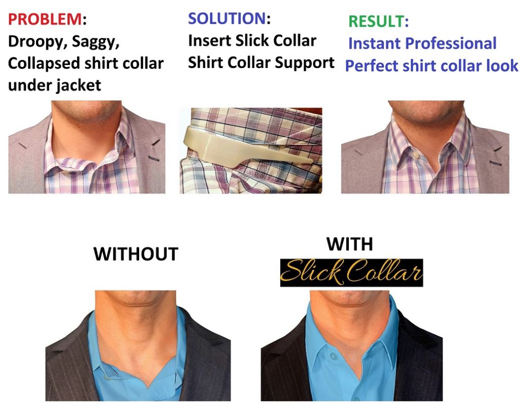 Slick Collar: Adjustable Unisex Shirt Collar Support for Collar Stays ...