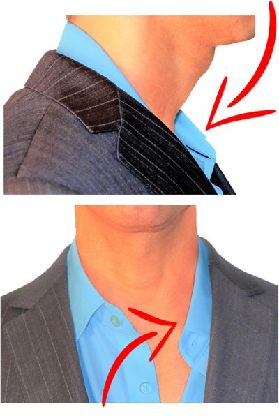 Dress shirt collar clearance support