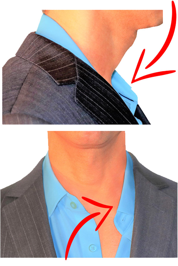 Droopy and Saggy Shirt Collar and Folded Plackets, Instantly Fix with Slick Collar
